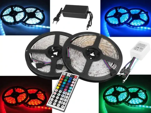 Sznur RGB 10m ze sterownikiem i zasilaczem