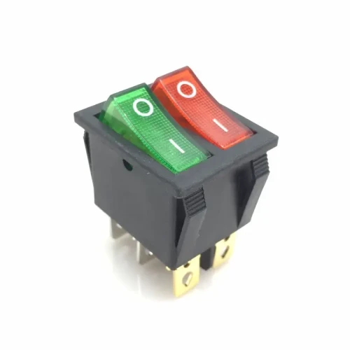 Przełącznik XW-604RG 16A 250V podwójny ON-OFF podświetlany