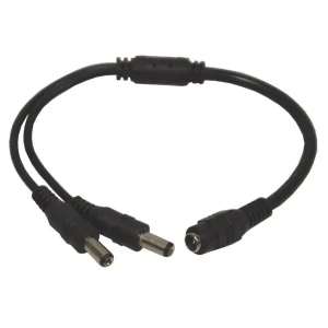 Rozgałęźnik DC 1 gniazdo -> 2 wtyki 2,1/5,5mm 25cm