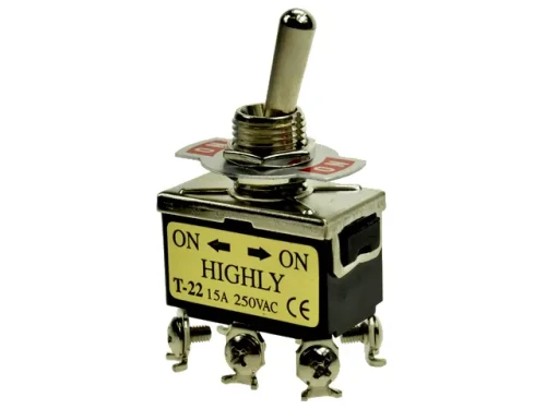 Przełącznik T-22BS ON-ON bistabilny 15A/250V 2 tory