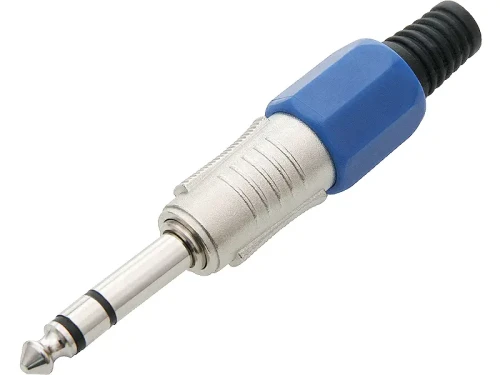 Wtyk Jack 6.3 stereo metal niebieski