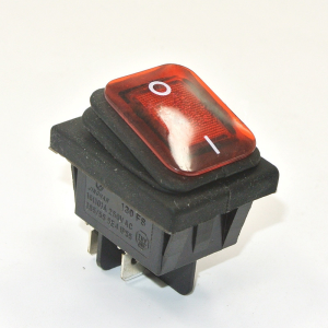 Przełącznik KCD4-R 16A 250V podwójny ON-OFF IP65 czerwony
