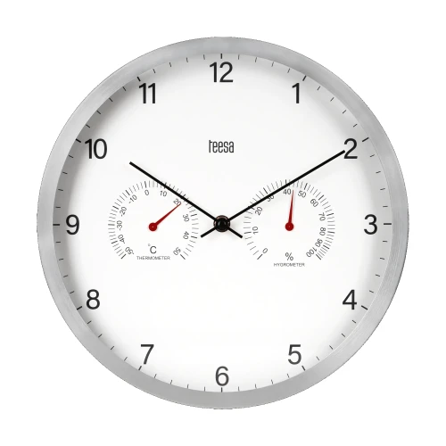 Zegar ścienny 30 cm z termometrem i higrometrem
