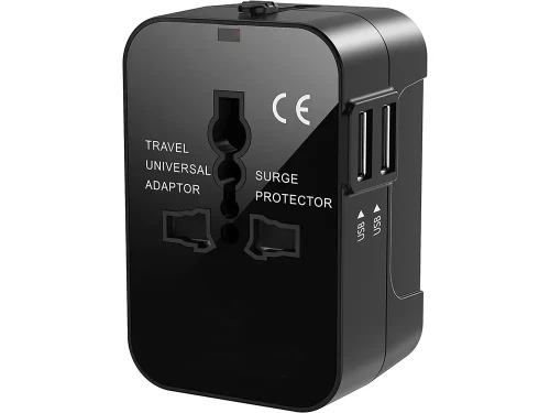 Adaptor podróżny AC - cały świat + 2x USB