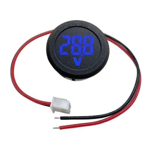 Woltomierz LED 34mm 4,5-100V DC niebieski