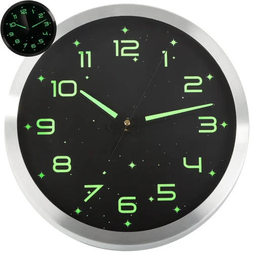 Zegar ścienny 25cm fluorescencyjny