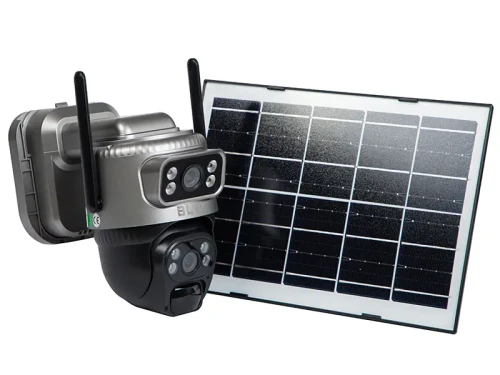Kamera WiFi zewnętrzna obrotowa 2x2MP H-384 z panelem solarnym