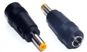 Redukcja DC gniazdo 2,5x5,5mm -> wtyk 1,7x5,5mm, żółty