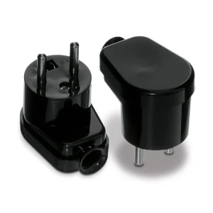 Wtyk sieciowy WT-16U/Z kątowy z uziemieniem czarny MT017C