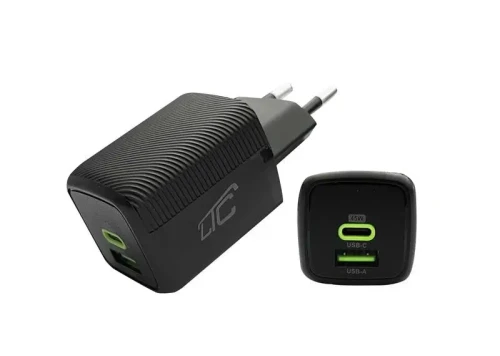 Ładowarka sieciowa USB + USB-C 45W czarna