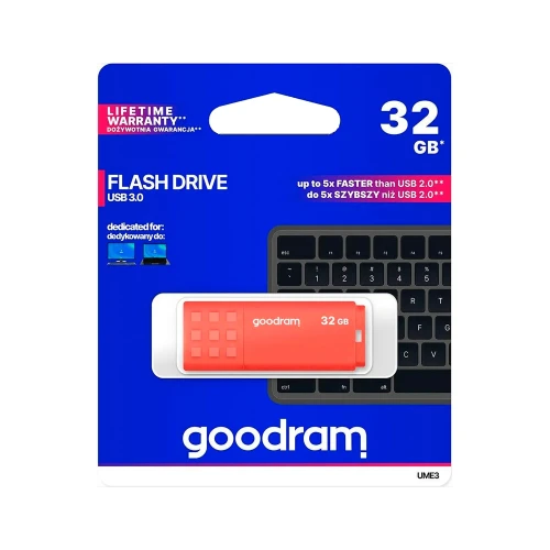 Pendrive USB3.2 32GB Goodram UME3 pomarańczowy
