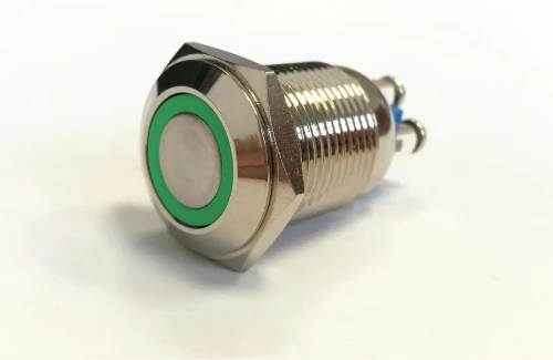 Przełącznik PBW-16APS 2A/36V bistabilny z podświetleniem zielonym