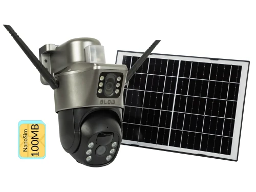 Kamera 4G zewnętrzna 2x 4MP z panelem solarnym