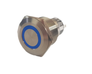 Przełącznik PBW-22AP 2A/250V bistabilny, wandaloodporny, niebieskie podświetlenie