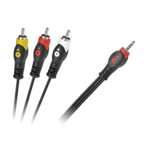 Kabel Jack 3.5, 4 polowy - 3 wtyki RCA 1,5m
