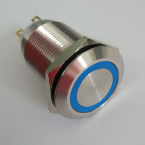 Przełącznik PBW-19BP 2A/250V monostabilny, wandaloodporny, niebieski(12V)