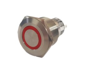 Przełącznik PBW-22BP 2A/250V monostabilny, wandaloodporny, czerwony(12V)