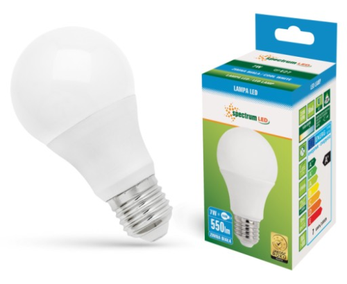 Żarówka led E27 SPECTRUM 7W biała zimna