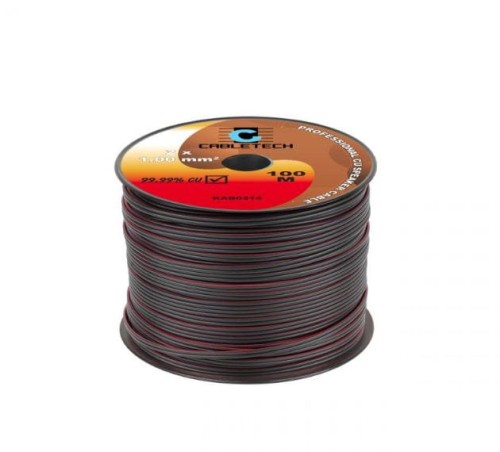 Kabel głośnikowy 2x 1,0mm Cu czarny