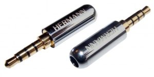 Wtyk Jack 3,5mm 4-polowy slim srebrny