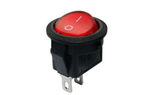 Przełącznik SMRS 101-2 okrągły ON-OFF D15 3A/250V czerwony