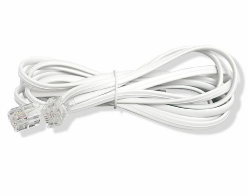 Kabel telefoniczny wtyk - wtyk biały 4m