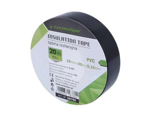Taśma izolacyjna 0,15mm/19mm, 20m PVC czarna