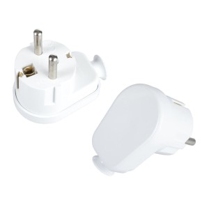 Wtyk sieciowy WT-16U/Z kątowy z uziemieniem, biały, PLAST-ROL