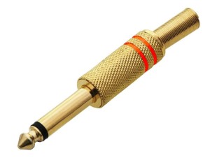 Wtyk Jack 6,3 mono, metal gold