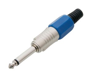 Wtyk Jack 6,3 mono, metal, HQ niebieski