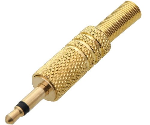 Wtyk Jack 3,5 mono, gold