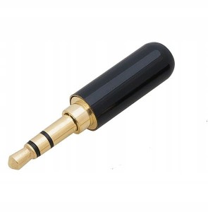 Wtyk Jack 3,5 stereo, slim, czarny