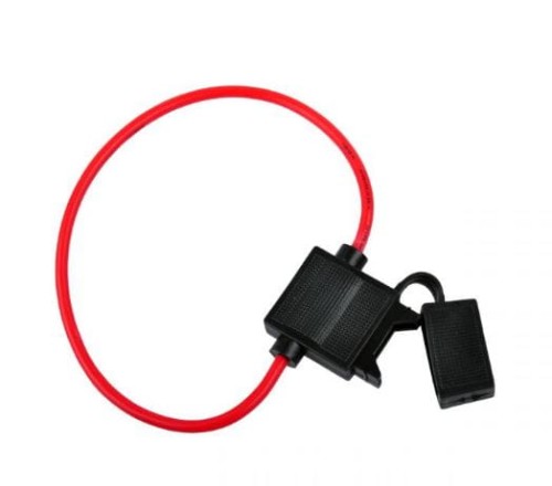 Gniazdo bezpiecznika nożowego 20mm z kablem 2,5mm2 / 20cm