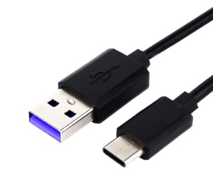 Kabel wtyk USB A - wtyk  typ C 1 m czarny