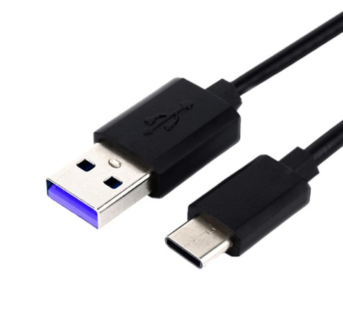 Kabel wtyk USB A - wtyk  typ C 1 m czarny