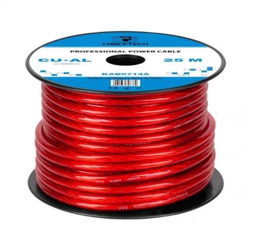 Kabel 8GA 6,7mm Cu+Al czerwony przekrój 8,31mm2