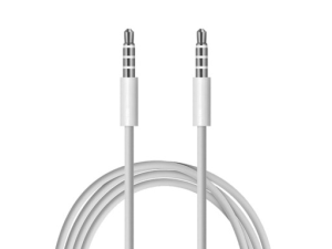 Kabel Jack 3.5 - Jack 3.5, 4-polowy 1m biały