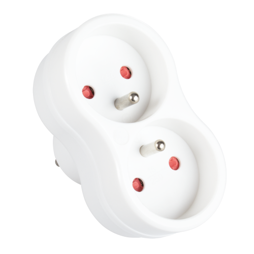 Rozgałęźnik sieciowy R-270P, 2 gniazda z uziemieniem, okrągłe