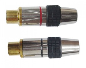 Gniazdo cinch na kabel metal QK (RCA)