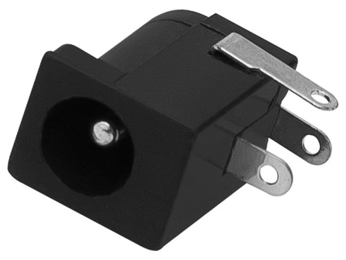 Gniazdo DC 5,5/2,1mm plastik, montażowe