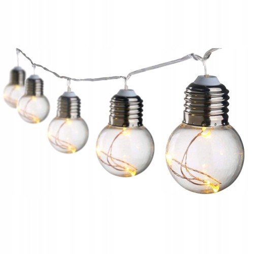 Lampki choinkowe 10 żarówek LED biały zimny