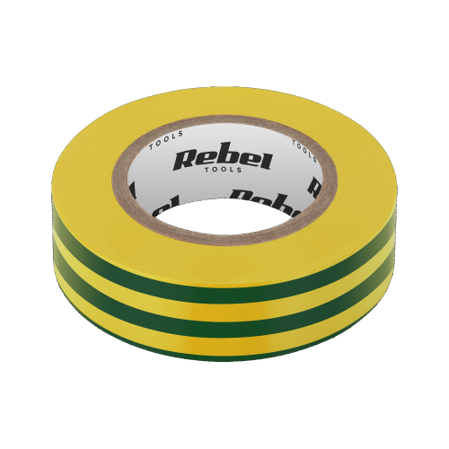 Taśma izolacyjna 0,13mm/19mm 20yd REBEL żółto-zielona