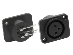 Gniazdo CANON panelowe XLR 3-pin plastik