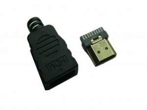 Wtyk HDMI z osłoną, gold