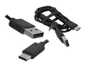 Kabel USB wtyk A - wtyk USB typ C 1m czarny