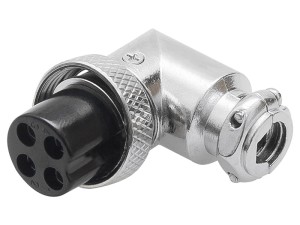 Wtyk mikrofonowy CB 4-pin, kątowy