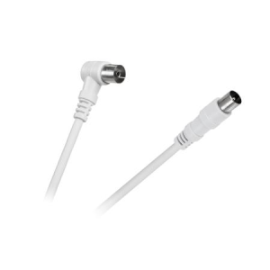 Kabel TV-VIDEO 2m kątowy biały