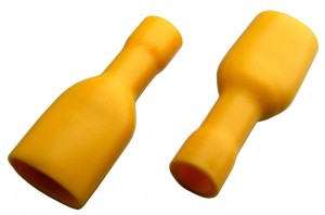 Końcówka konektorowa żeńska 6,3mm, izolowana, żółta