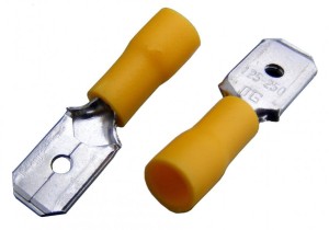 Końcówka konektorowa męska 6,3mm, izolowana, żółta