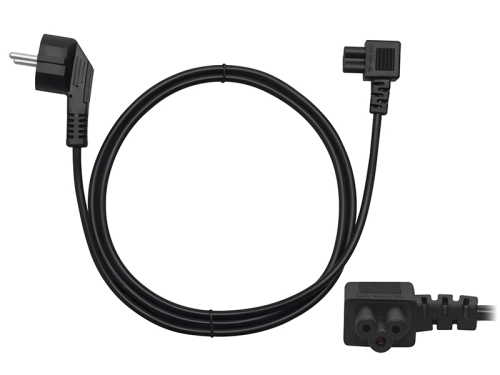 Kabel zasilający notebook 3,0m, koniczynka, kątowy